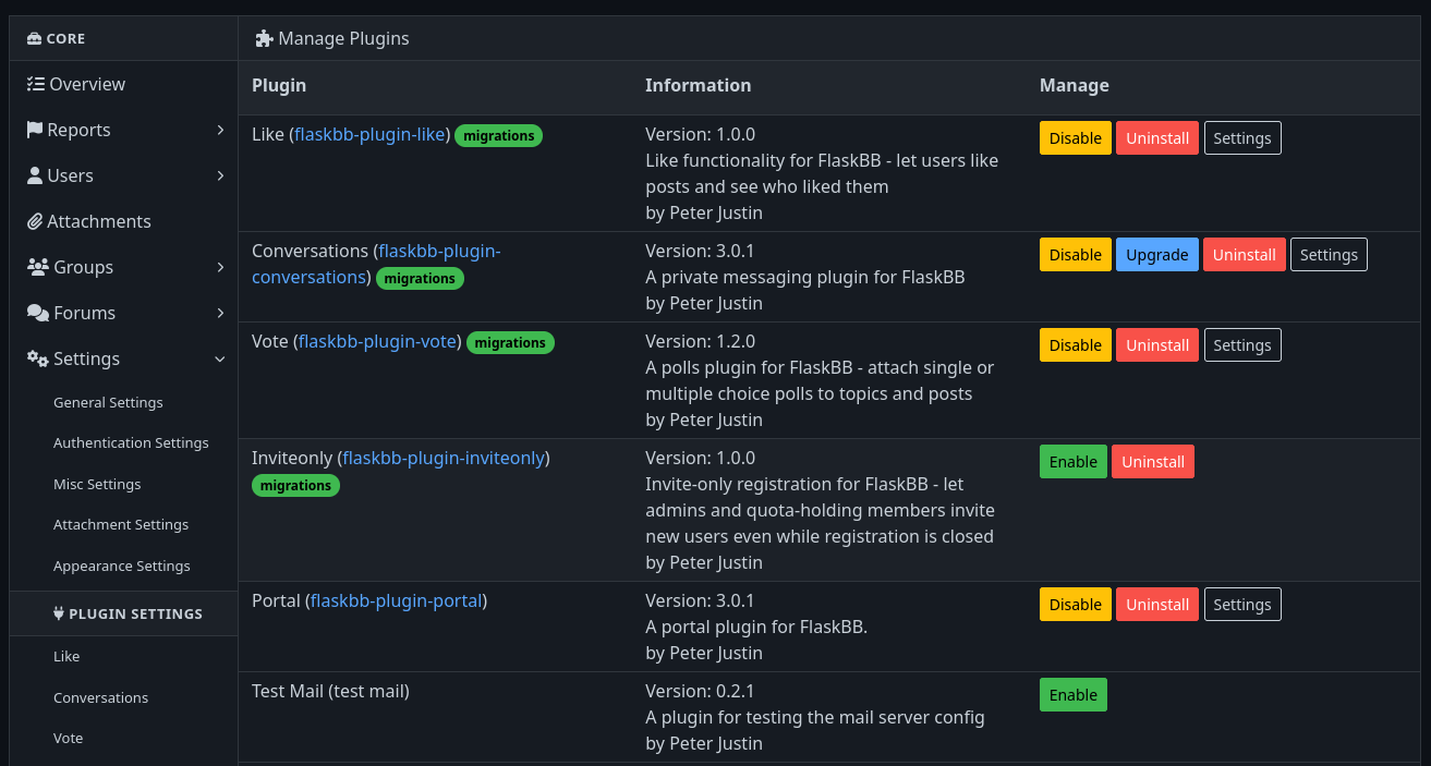 Plugin management